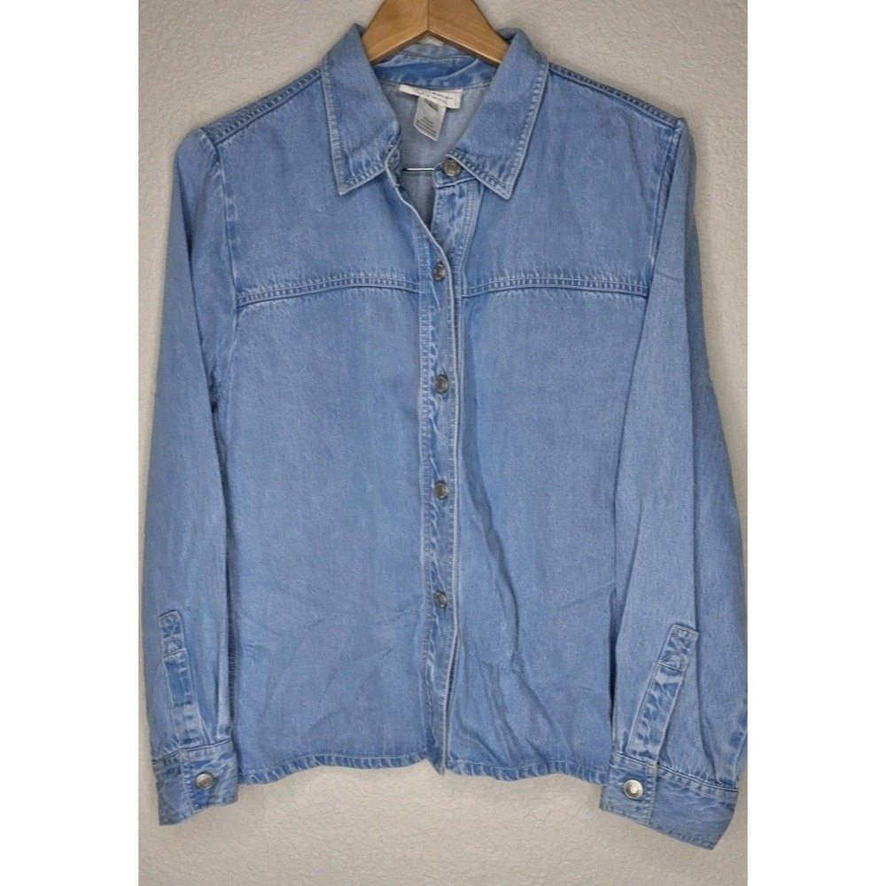 Vintage Pendleton Women‎ L Button Denim Jean Jacket Adjust Side Outdoor Western